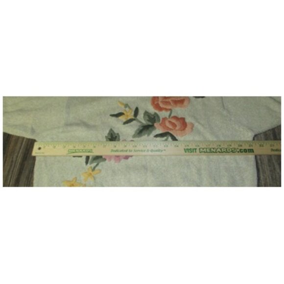 Womans Alfred Dunner Beige Short Sleeve Sweater Floral Sz Large fall fairy boho - Picture 8 of 13